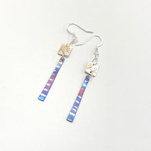 Load image into Gallery viewer, Silver and titanium drop earrings - long
