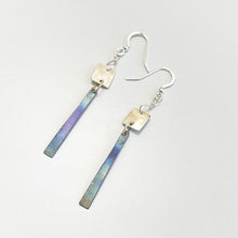 Load image into Gallery viewer, Silver and titanium drop earrings - long
