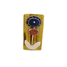 Load image into Gallery viewer, Brass, silver, copper and titanium flower brooch
