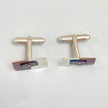 Load image into Gallery viewer, Silver, copper and titanium cufflinks
