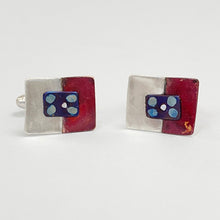 Load image into Gallery viewer, Silver, copper and titanium cufflinks
