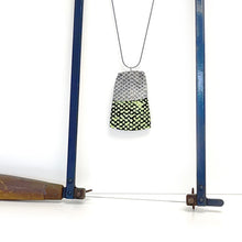 Load image into Gallery viewer, Aluminium and silver pendant - lime green
