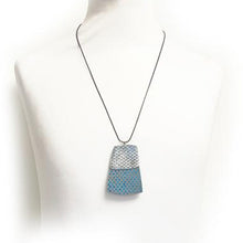 Load image into Gallery viewer, Aluminium and silver pendant - petrol blue
