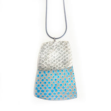 Load image into Gallery viewer, Aluminium and silver pendant - petrol blue

