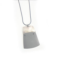 Load image into Gallery viewer, Aluminium and silver pendant - petrol blue

