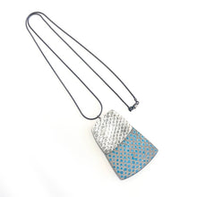 Load image into Gallery viewer, Aluminium and silver pendant - petrol blue
