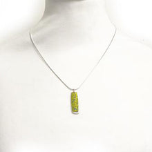 Load image into Gallery viewer, Aluminium and silver double rectangular pendant - lime

