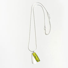 Load image into Gallery viewer, Aluminium and silver double rectangular pendant - lime

