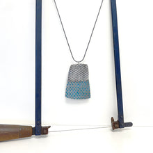 Load image into Gallery viewer, Aluminium and silver pendant - petrol blue
