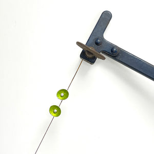 Aluminium and silver stud earrings - lime