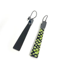 Load image into Gallery viewer, Aluminium and silver long drop earrings - lime green
