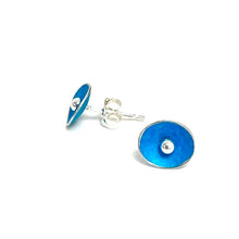 Load image into Gallery viewer, Aluminium and silver stud earrings - turquoise
