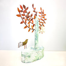 Load image into Gallery viewer, Copper tree with bird sculpture
