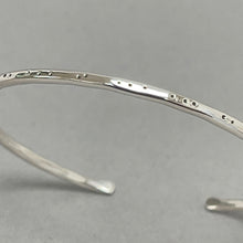 Load image into Gallery viewer, Open silver bangle - dot and line
