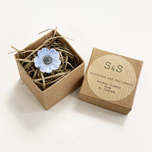 Load image into Gallery viewer, Ceramic flower brooch - blue anemone
