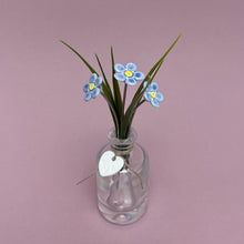 Load image into Gallery viewer, Triple ceramic flower in a bottle - forget-me-not
