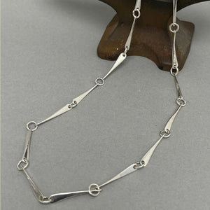 Silver long link chain necklace