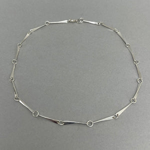 Silver long link chain necklace