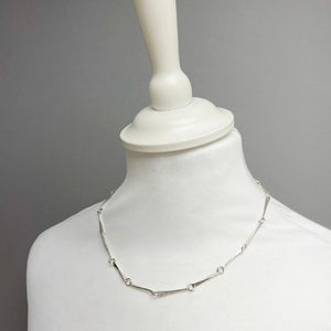 Silver long link chain necklace