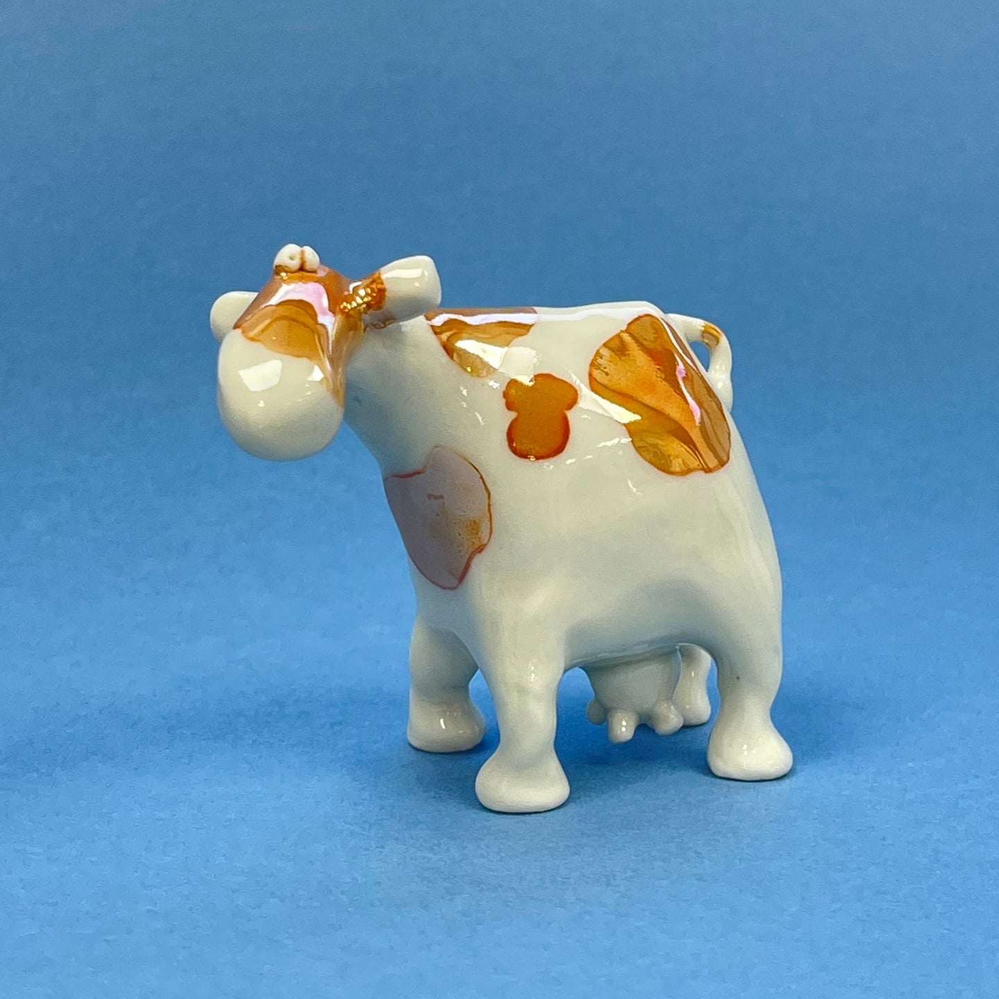 Ceramic sculpture - cow small brown