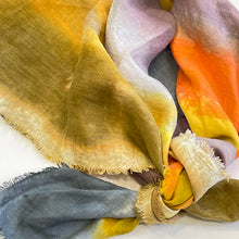 Load image into Gallery viewer, Hand dyed linen scarf 9
