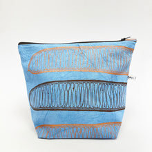 Load image into Gallery viewer, Large blue cotton wash bag
