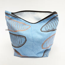 Load image into Gallery viewer, Large blue cotton wash bag
