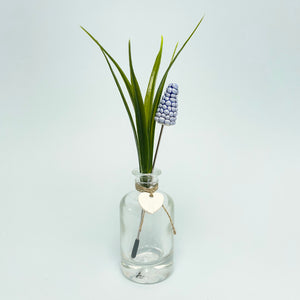 Grape Hyacinth - ceramic flower in a bottle