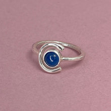 Load image into Gallery viewer, Crescent moon ring - blue agate
