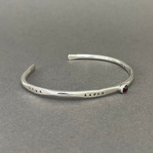 Load image into Gallery viewer, Silver bangle - Live, laugh &amp; love
