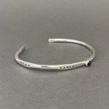 Load image into Gallery viewer, Silver bangle - Live, laugh &amp; love

