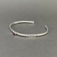 Load image into Gallery viewer, Silver bangle - Live, laugh &amp; love
