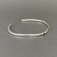 Load image into Gallery viewer, Silver bangle - Faith, hope &amp; love
