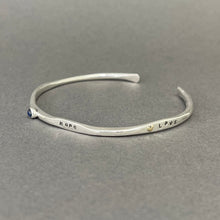 Load image into Gallery viewer, Silver bangle - Faith, hope &amp; love
