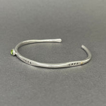 Load image into Gallery viewer, Silver bangle - Faith, hope &amp; love
