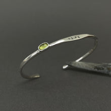Load image into Gallery viewer, Silver bangle - Faith, hope &amp; love
