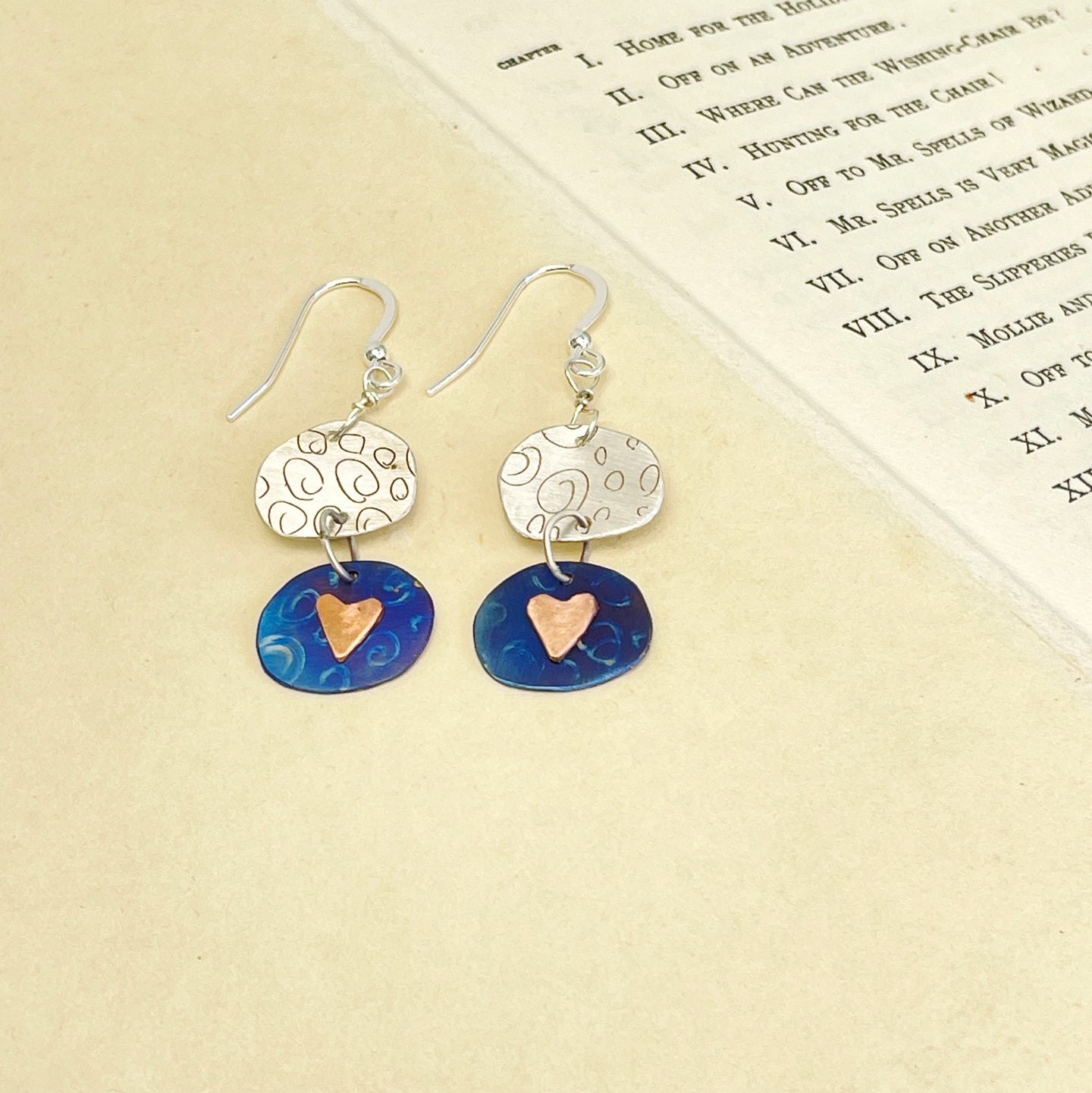 Titanium & Silver drop earrings 4