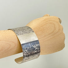 Load image into Gallery viewer, Wide silver cuff bangle
