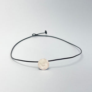Small silver disk pendant 4