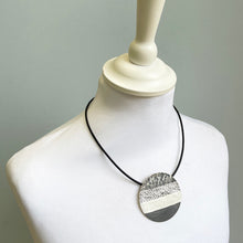 Load image into Gallery viewer, Large silver disk pendant 1
