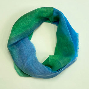 Hand dyed linen loop scarf 10