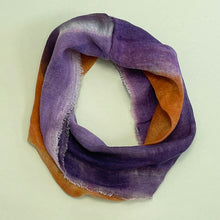 Load image into Gallery viewer, Hand dyed linen loop scarf 6
