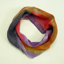 Load image into Gallery viewer, Hand dyed linen loop scarf 2
