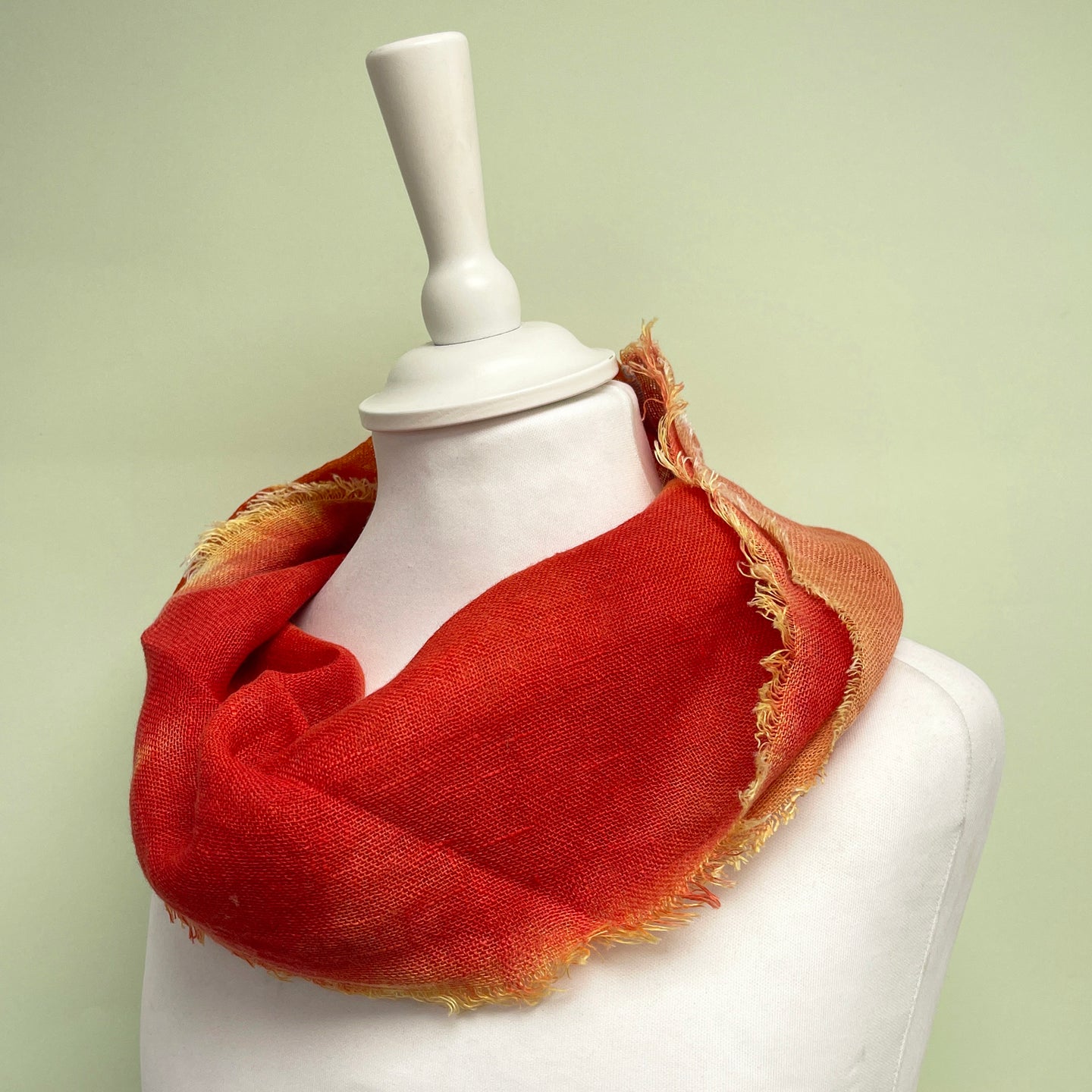 Hand dyed linen loop scarf 8