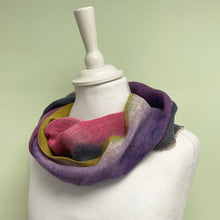 Load image into Gallery viewer, Hand dyed linen loop scarf 7

