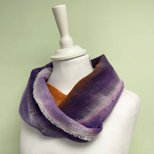 Hand dyed linen loop scarf 3