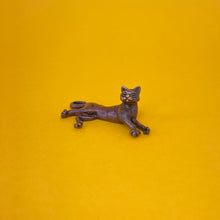 Load image into Gallery viewer, Lying Cat miniature bronze sculpture
