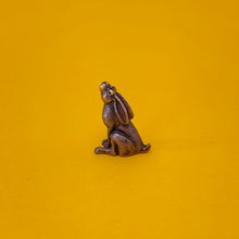 Load image into Gallery viewer, Moon gazing Hare miniature bronze sculpture
