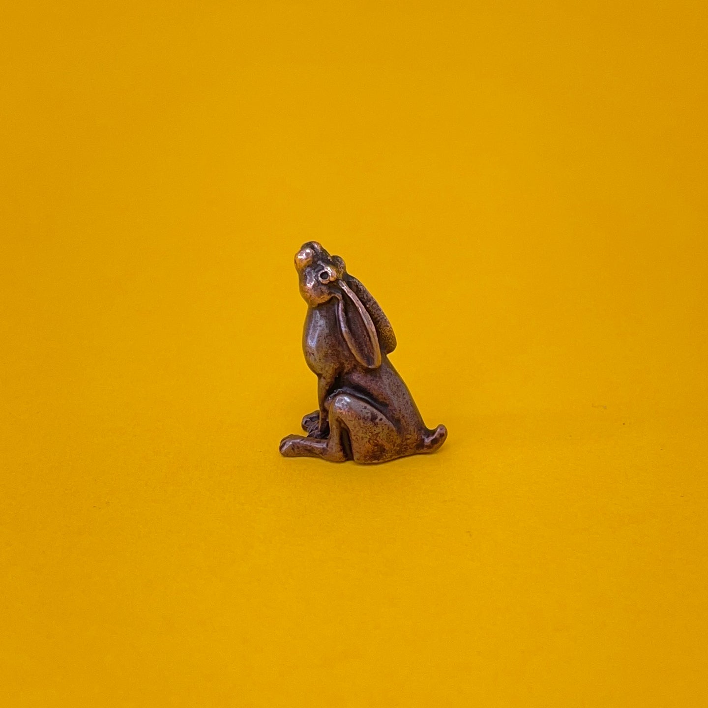 Moon gazing Hare miniature bronze sculpture