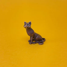 Load image into Gallery viewer, Sitting Cat miniature bronze sculpture
